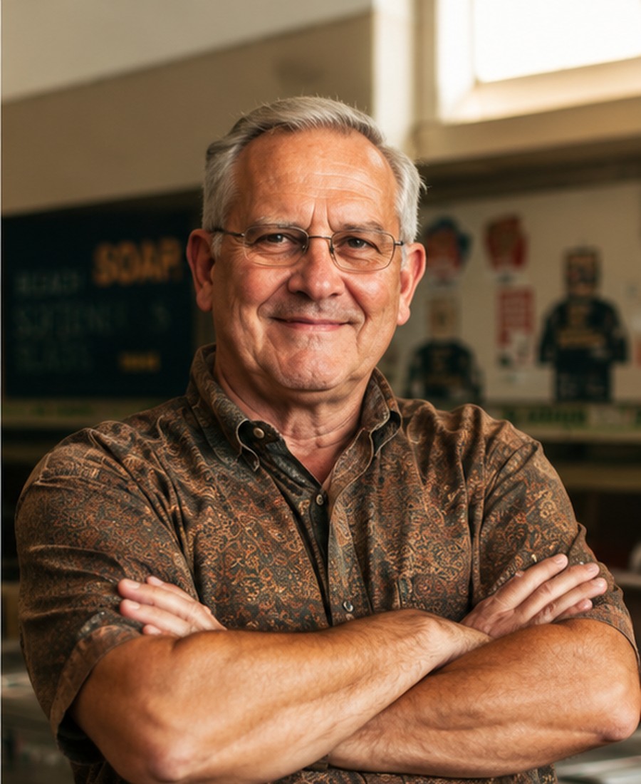 John, a former franchise owner standing in his shop